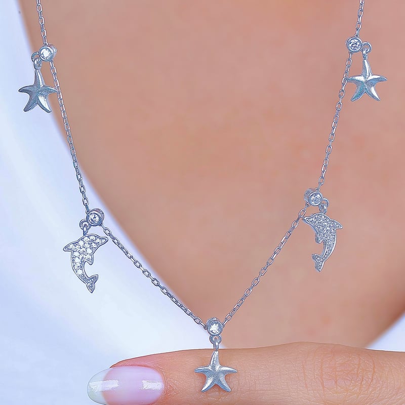 Deniz Festivali Choker Gümüş Şans Kolye