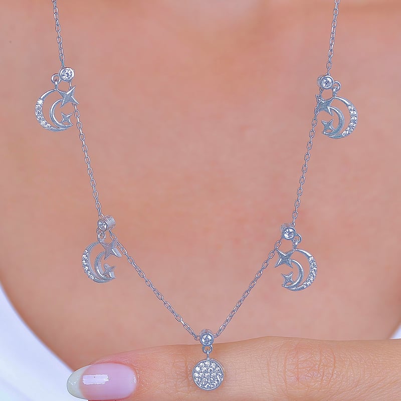 Dilek Yıldızı Choker Gümüş Şans Kolye