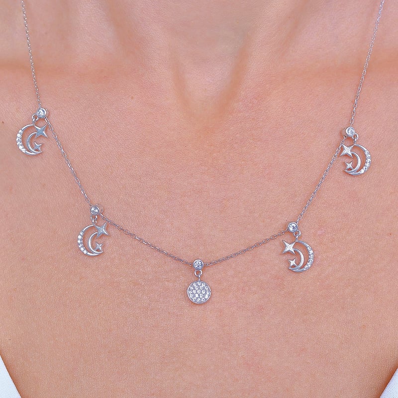 Dilek Yıldızı Choker Gümüş Şans Kolye