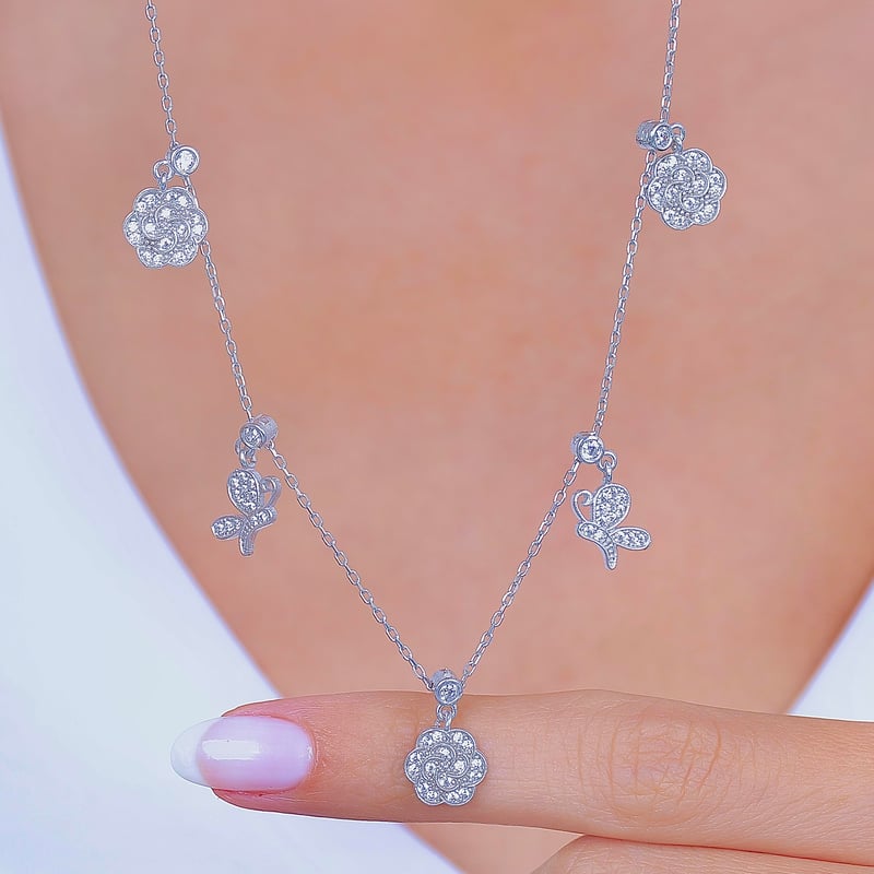 Doğanın Dansı Choker Gümüş Şans Kolye
