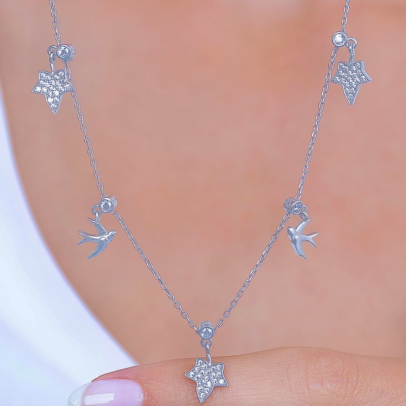 Doğanın Neşesi Choker Gümüş Şans Kolye