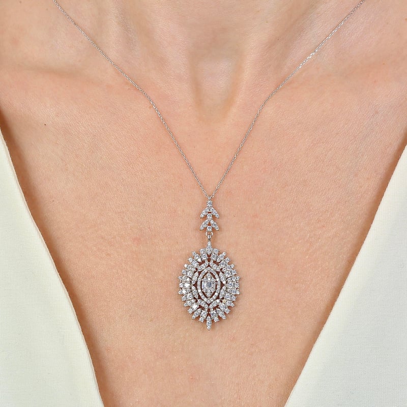 Effective Diamon Baget Efsunu Gümüş Kolye