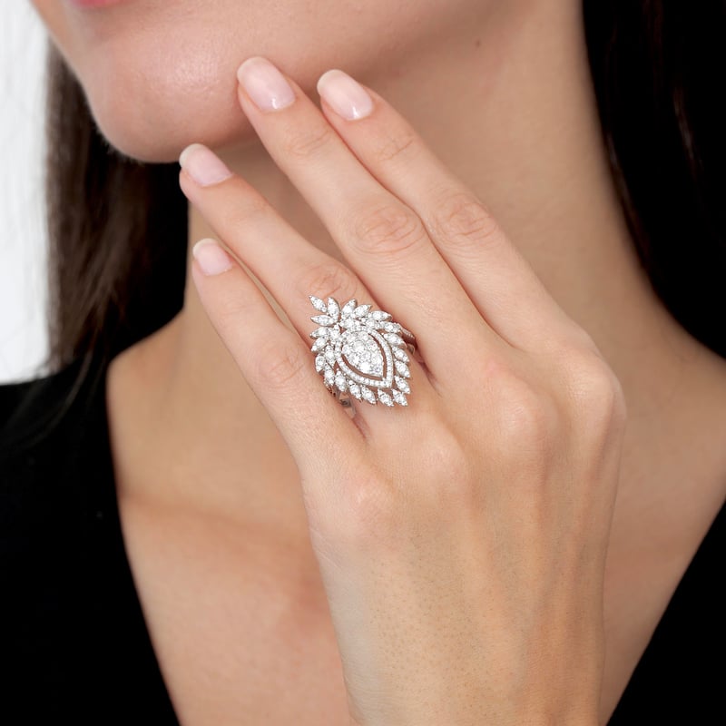 Effective Diamond Asalaet Tacı Gümüş Yüzük