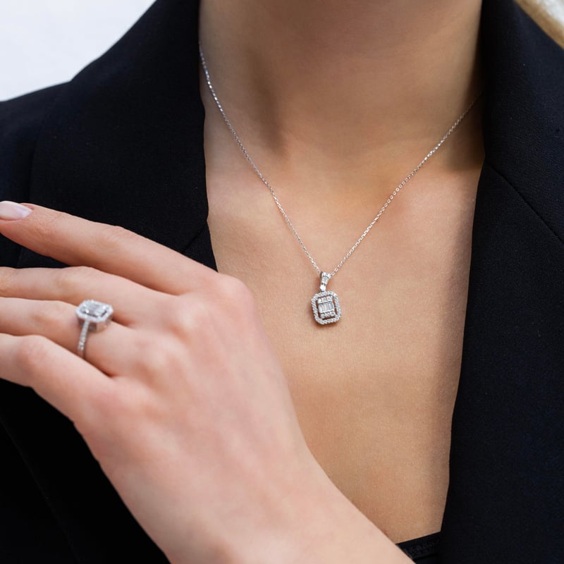 Effective Diamond Avangarde Üçlü Gümüş Set