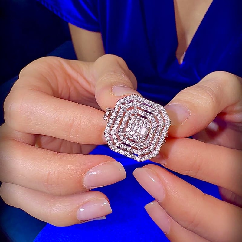 Effective Diamond Baget Efsanesi Gümüş Yüzük