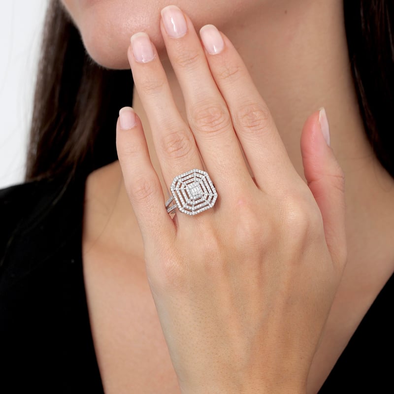 Effective Diamond Baget Efsanesi Gümüş Yüzük