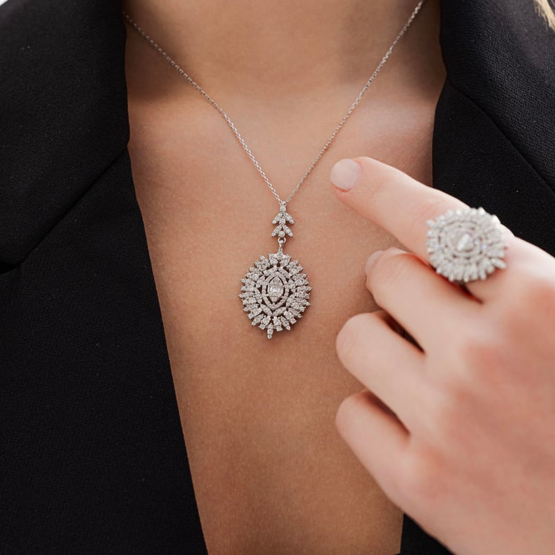 Effective Diamond Baget Efsunu Gümüş Dörtlü  Set