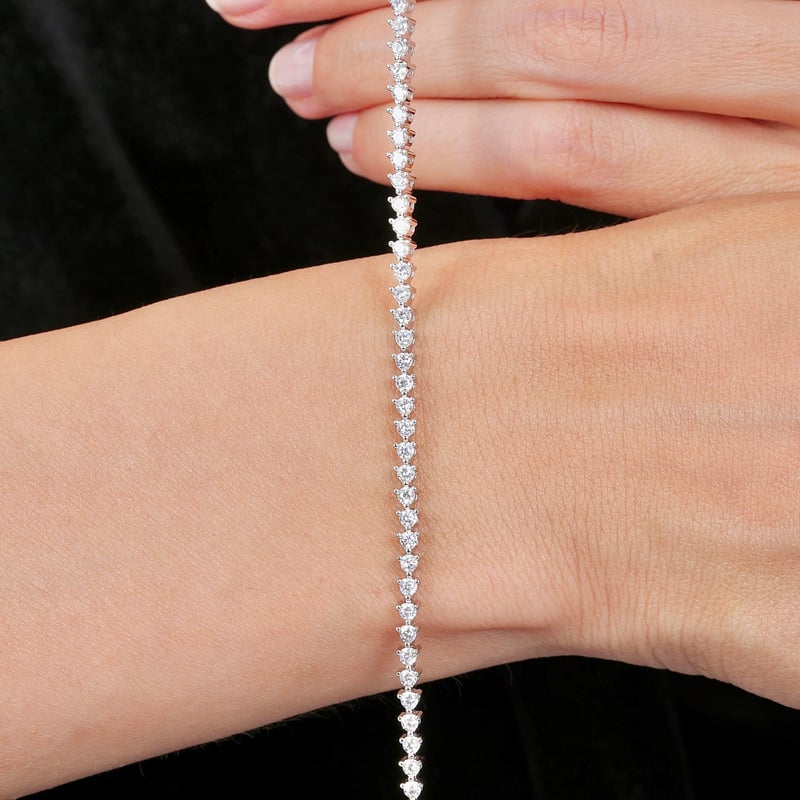 Effective Diamond Çapraz Montür 925 Ayar Gümüş Su Yolu Bileklik