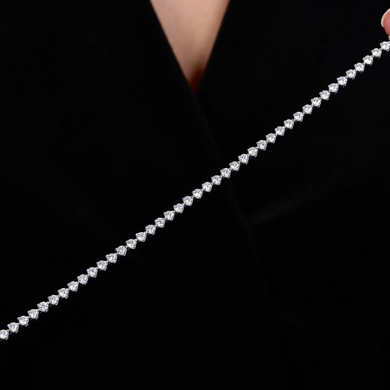 Effective Diamond Çapraz Montür Orta Boy 925 Ayar Gümüş Su Yolu Bileklik