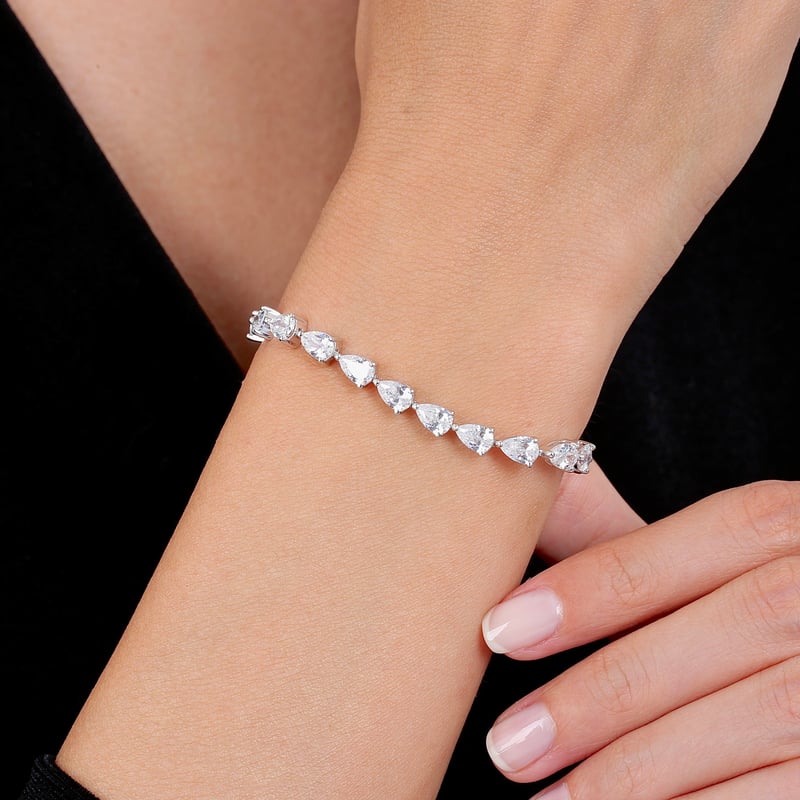 Effective Diamond Damla Siluet 925 Ayar Gümüş Su Yolu Bileklik