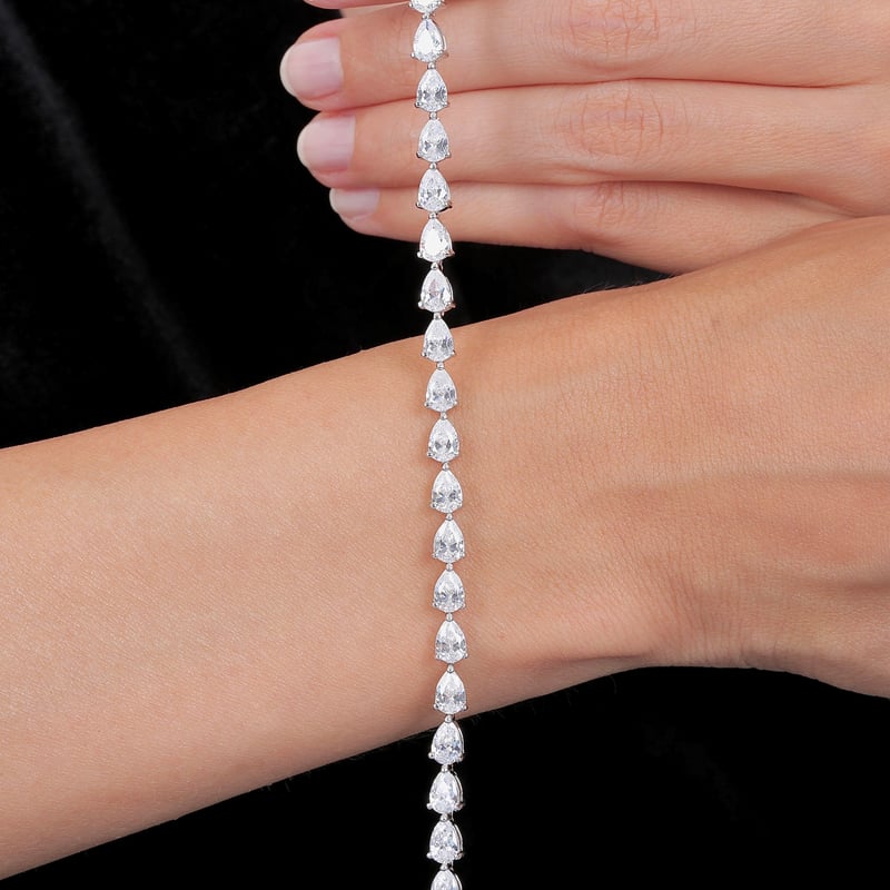 Effective Diamond Damla Siluet 925 Ayar Gümüş Su Yolu Bileklik