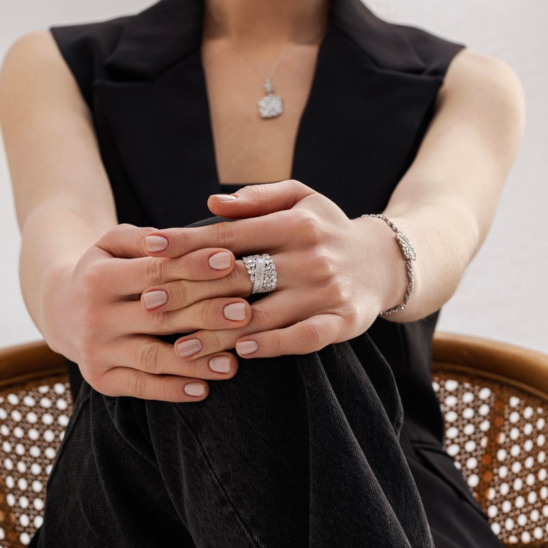 Effective Diamond Işıltı Bestesi Gümüş Dörtlü Set