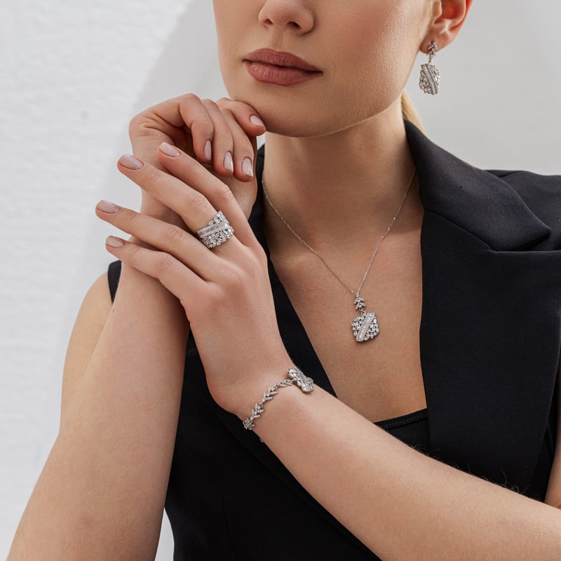 Effective Diamond Işıltı Bestesi Gümüş Dörtlü Set