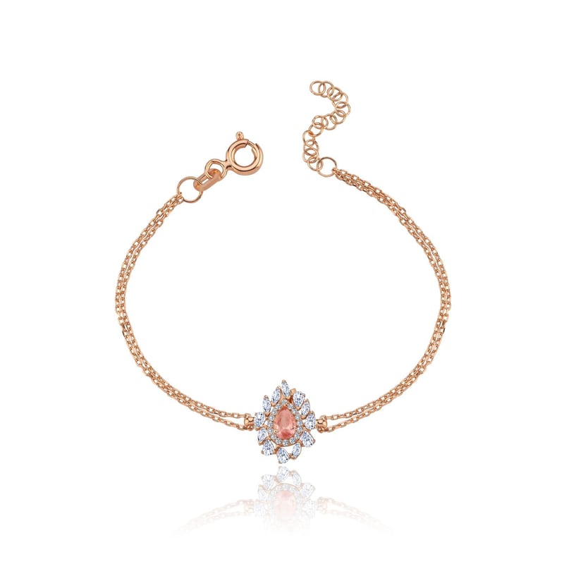 Effective Diamond İstanbul İhtişamı Rose Renk Pink Taşlı Gümüş Bileklik