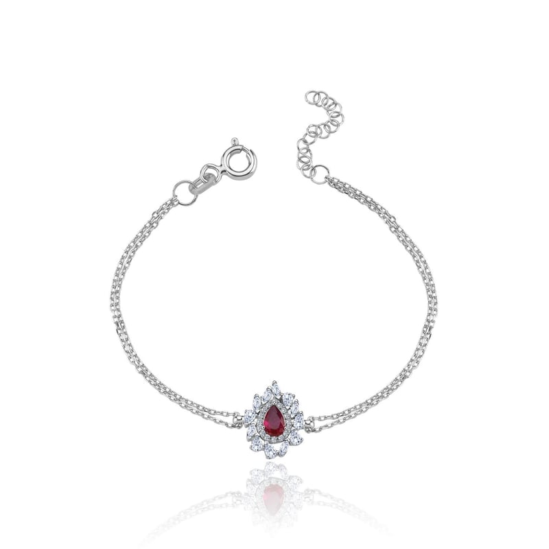 Effective Diamond İstanbul İhtişamı Sentetik Yakut Taşlı Gümüş Bileklik