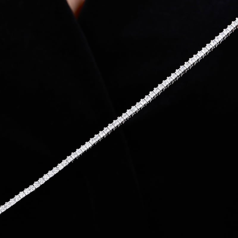 Effective Diamond Kare Asalet 925 Ayar Gümüş Su Yolu Bileklik