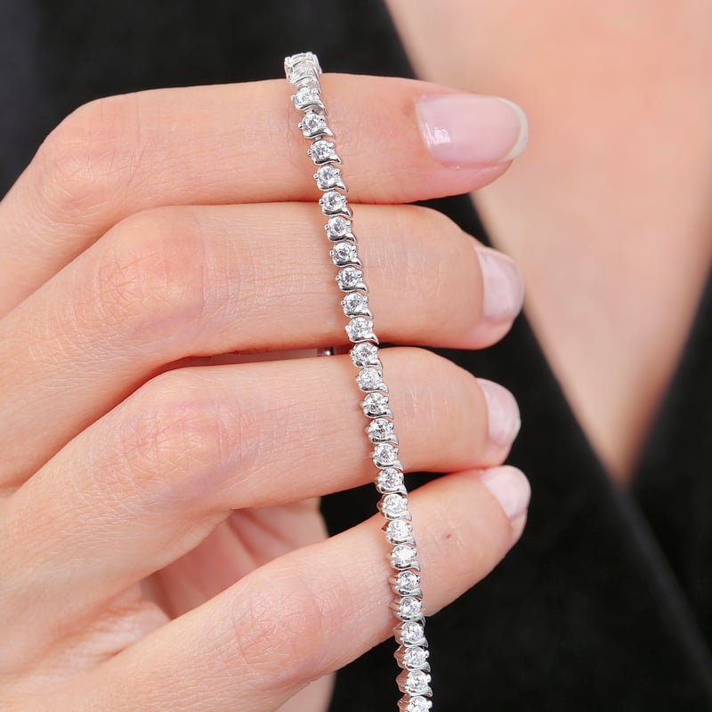 Effective Diamond Kristal Denge 925 Ayar Gümüş Su Yolu Bileklik