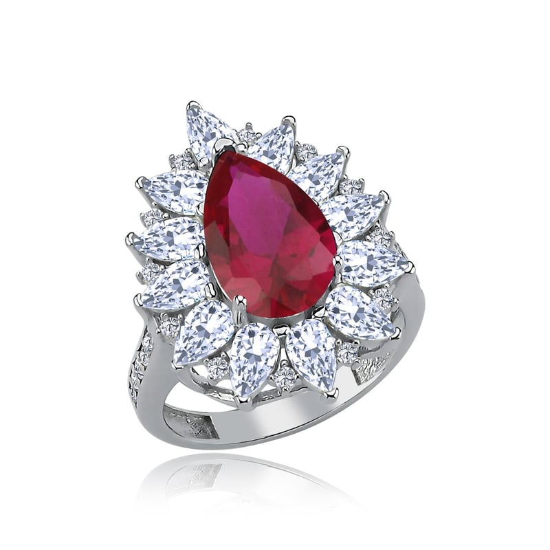 Effective Diamond Londra Tutkusu Sentetik Yakut Taşlı Gümüş Yüzük