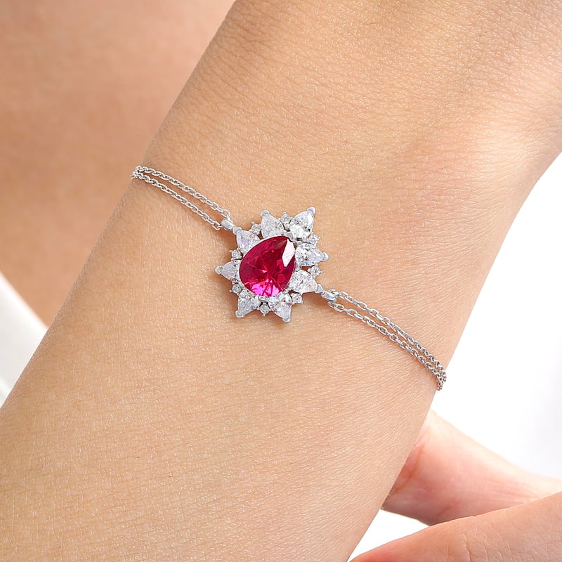 Effective Diamond Londra Tutkusu Sentetik Yakut Taşlı Gümüş Bileklik