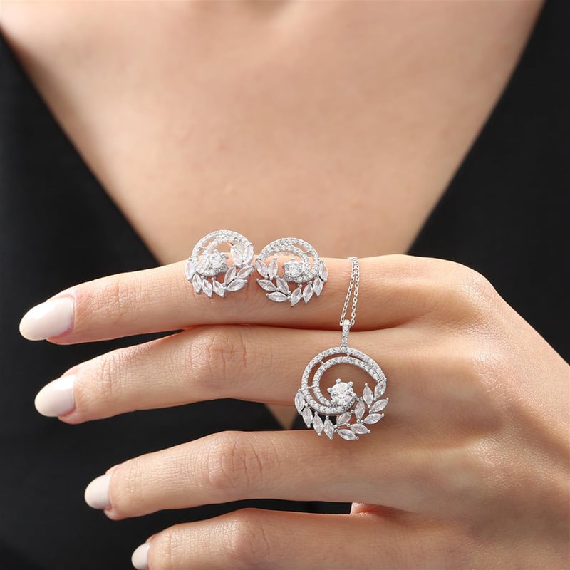 Effective Diamond Markiz Demeti Gümüş Mini Set