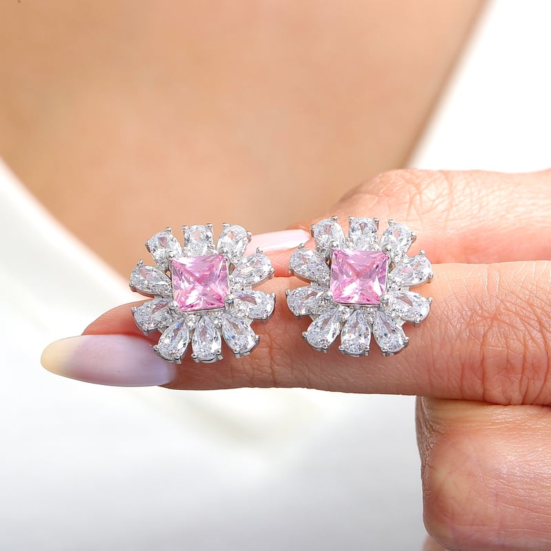 Effective Diamond Milano Rüyası Pink Taşlı Gümüş Küpe