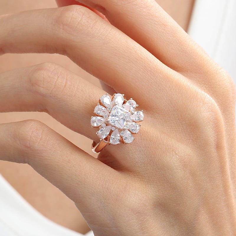 Effective Diamond Milano Rüyası Rose Renk Işıltılı Gümüş Yüzük