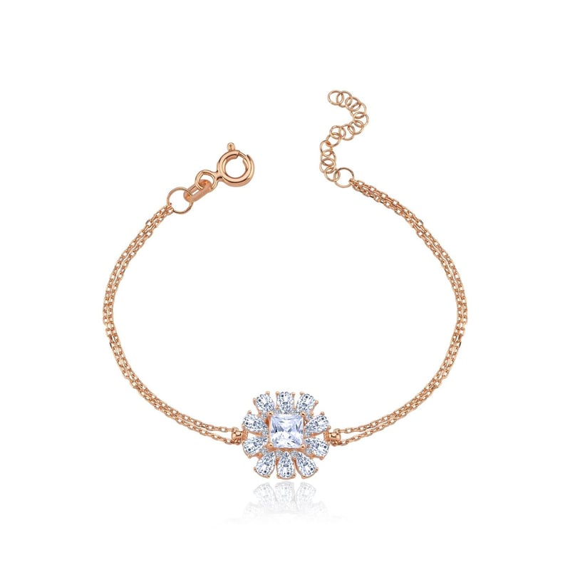 Effective Diamond Milano Rüyası Rose Renk Işıltılı Gümüş Bileklik