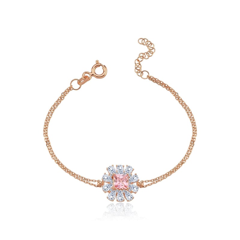 Effective Diamond Milano Rüyası Rose Renk Pink Taşlı Gümüş Bileklik