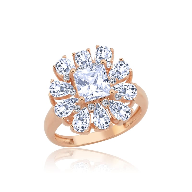 Effective Diamond Milano Rüyası Rose Renk Işıltılı Gümüş Yüzük