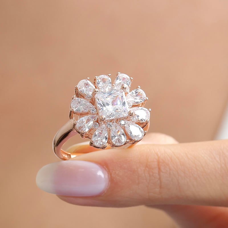 Effective Diamond Milano Rüyası Rose Renk Işıltılı Gümüş Yüzük