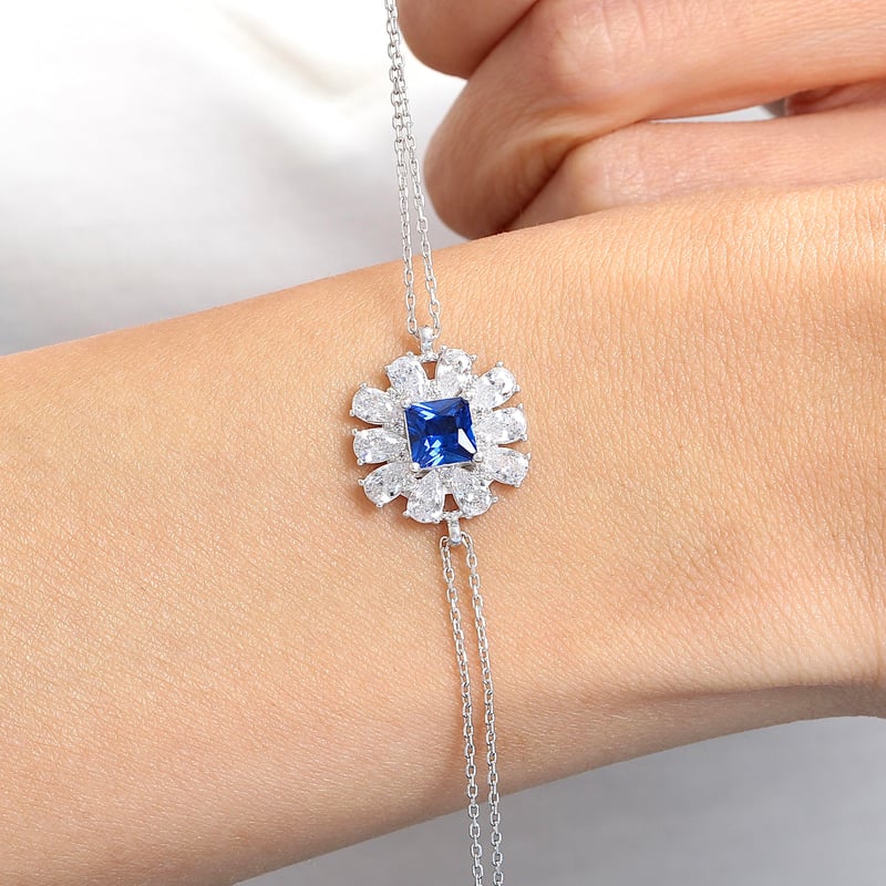 Effective Diamond Milano Rüyası Sentetik Safir Taşlı Gümüş Bileklik