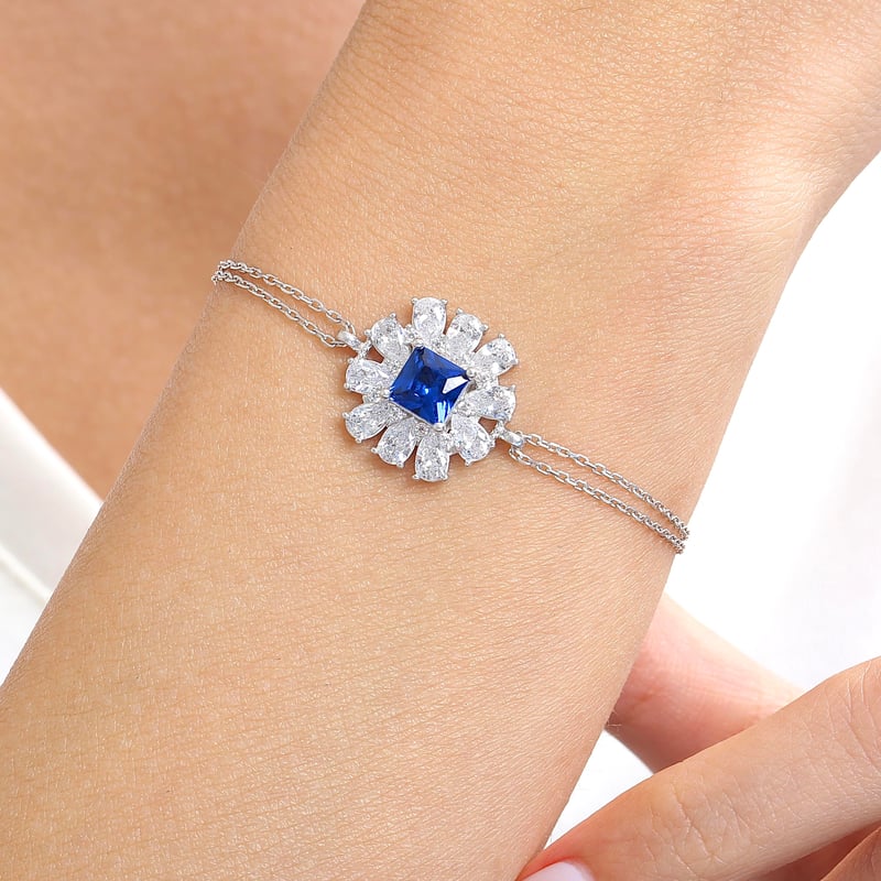 Effective Diamond Milano Rüyası Sentetik Safir Taşlı Gümüş Bileklik
