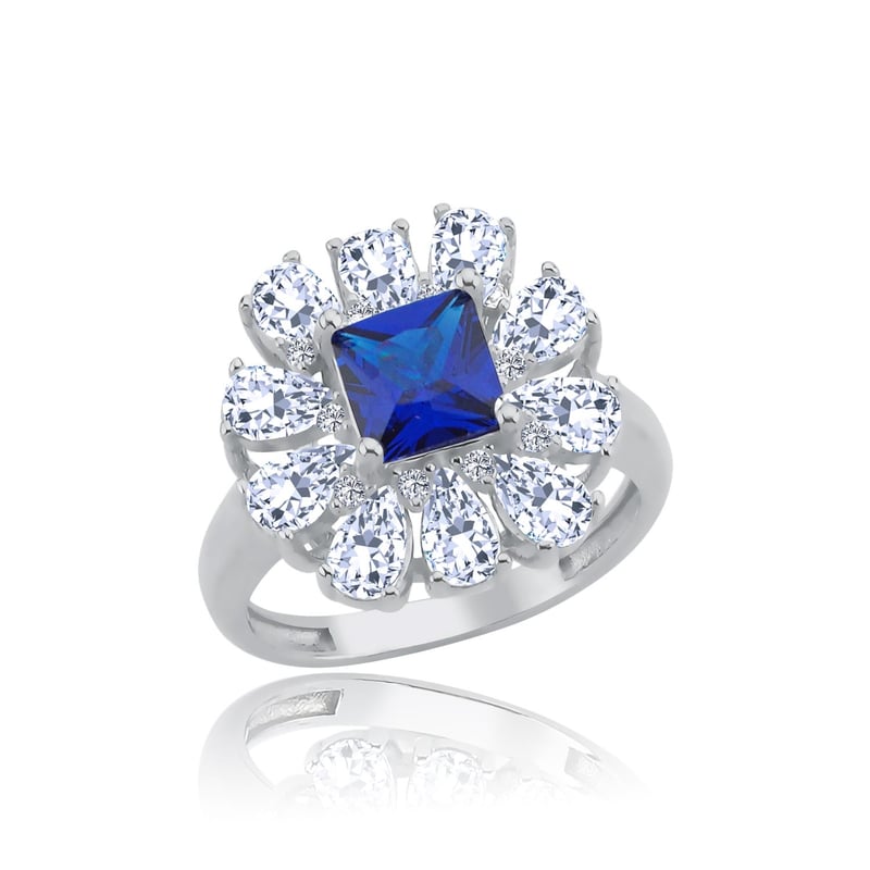 Effective Diamond Milano Rüyası Sentetik Safir Taşlı Gümüş Yüzük