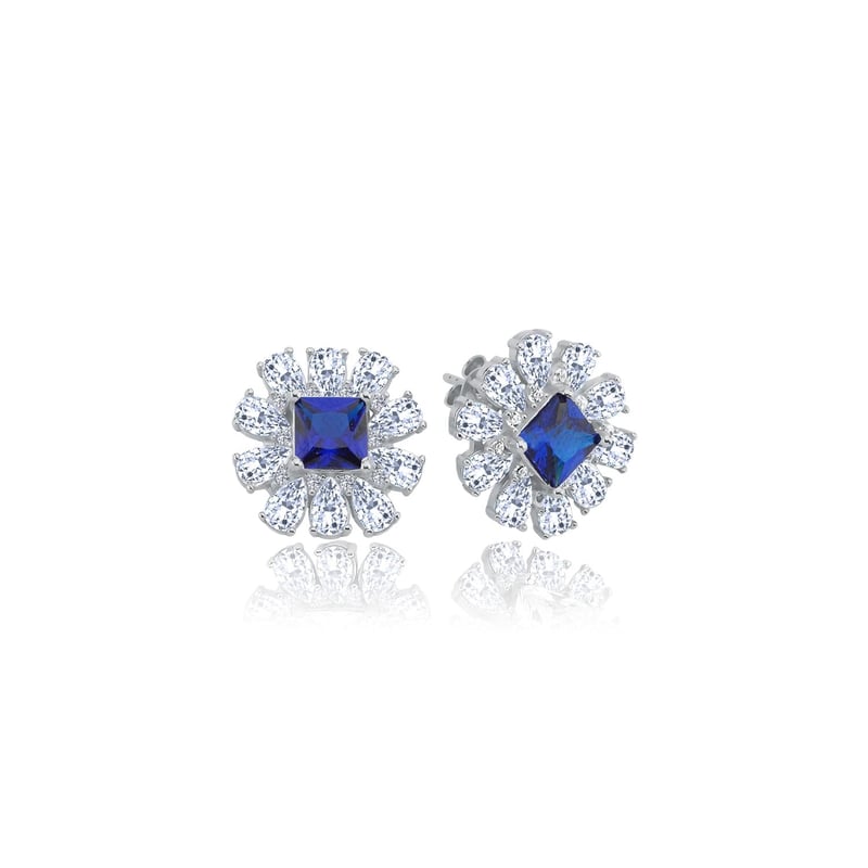 Effective Diamond Milano Rüyası Sentetik Safir Taşlı Gümüş Küpe