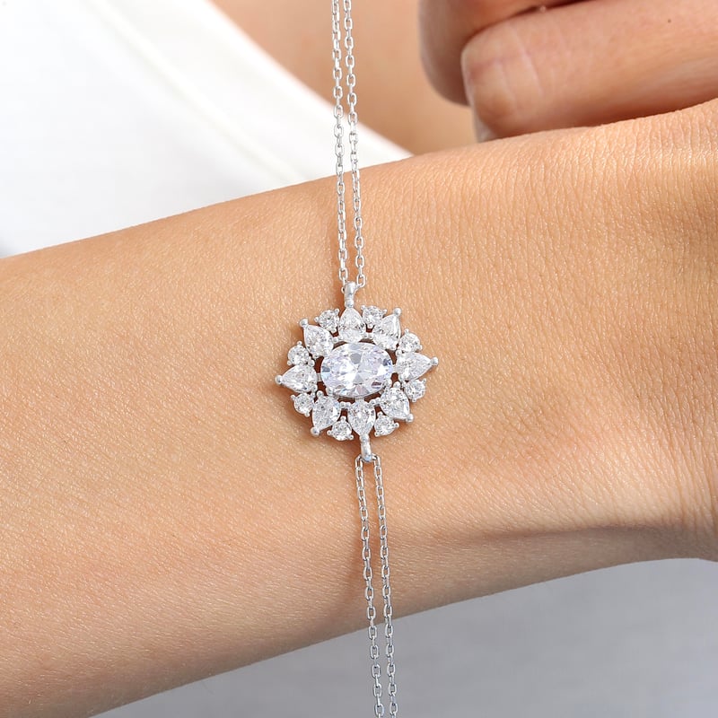 Effective Diamond Paris Işıltısı Işıltılı Gümüş Bileklik
