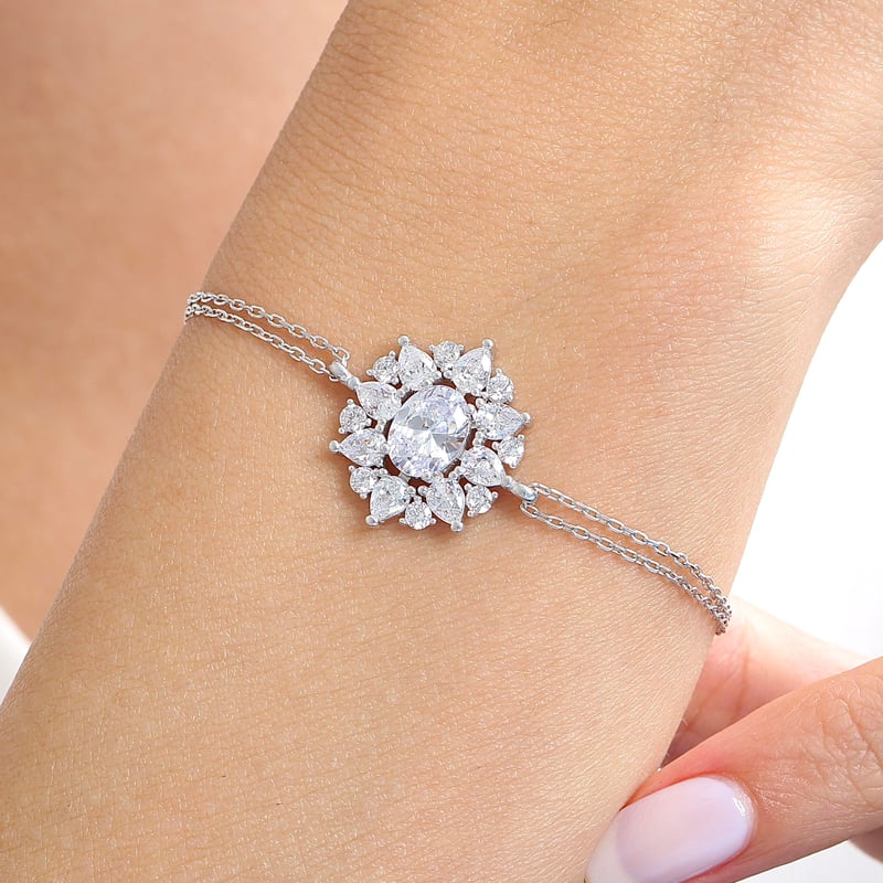 Effective Diamond Paris Işıltısı Işıltılı Gümüş Bileklik