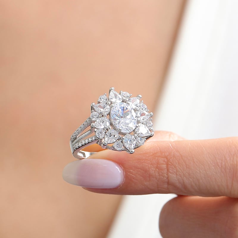 Effective Diamond Paris Işıltısı Işıltılı Gümüş Yüzük