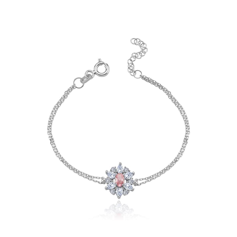 Effective Diamond Paris Işıltısı Pink Taşlı Gümüş Bileklik