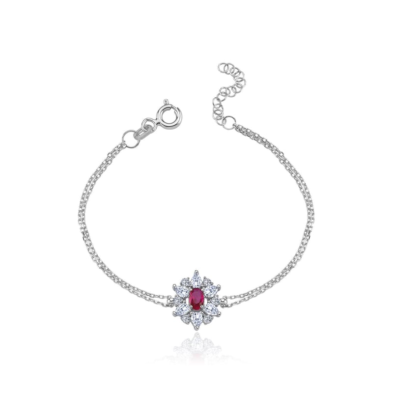 Effective Diamond Paris Işıltısı Sentetik Yakut Taşlı Gümüş Bileklik