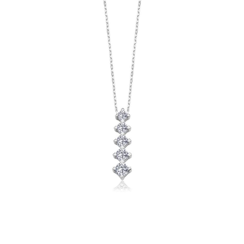 Effective Diamond Süzme Gümüş Beştaş Kolye