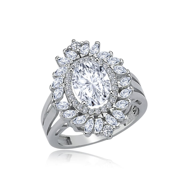 Effective Diamond Venedik Dansı Işıltılı Gümüş Yüzük