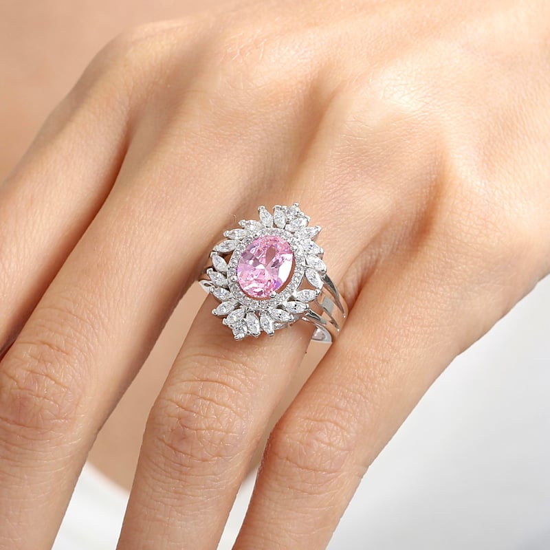 Effective Diamond Venedik Dansı Pink Taşlı Gümüş Yüzük