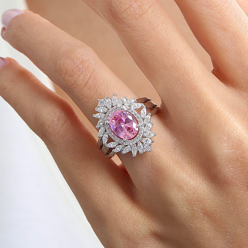 Effective Diamond Venedik Dansı Pink Taşlı Gümüş Yüzük