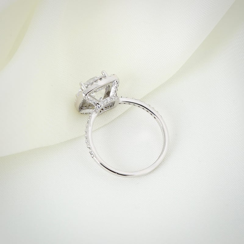 Effective Diamond Yeni 3 Karat Kare Gümüş Yüzük