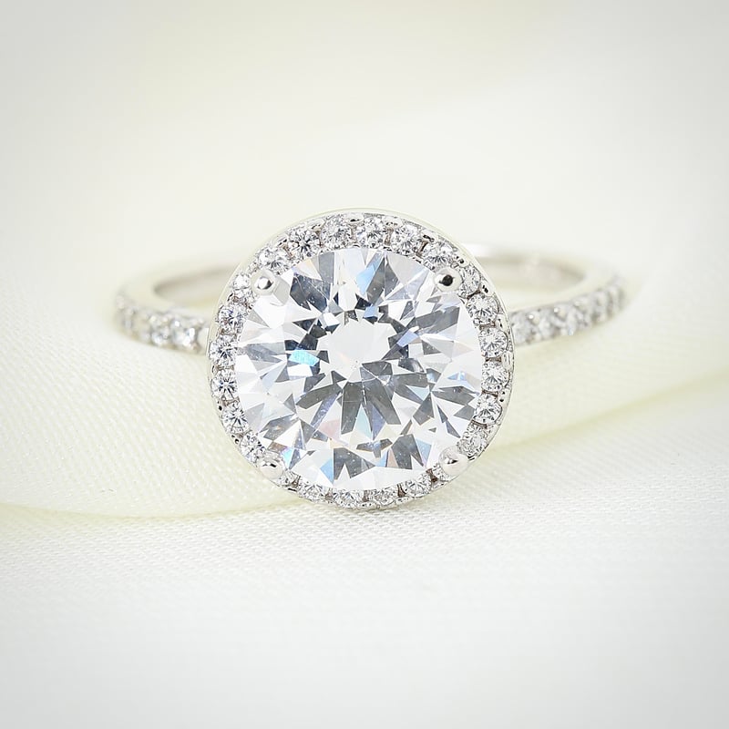 Effective Diamond Yeni 3 Karat Oval Gümüş Yüzük