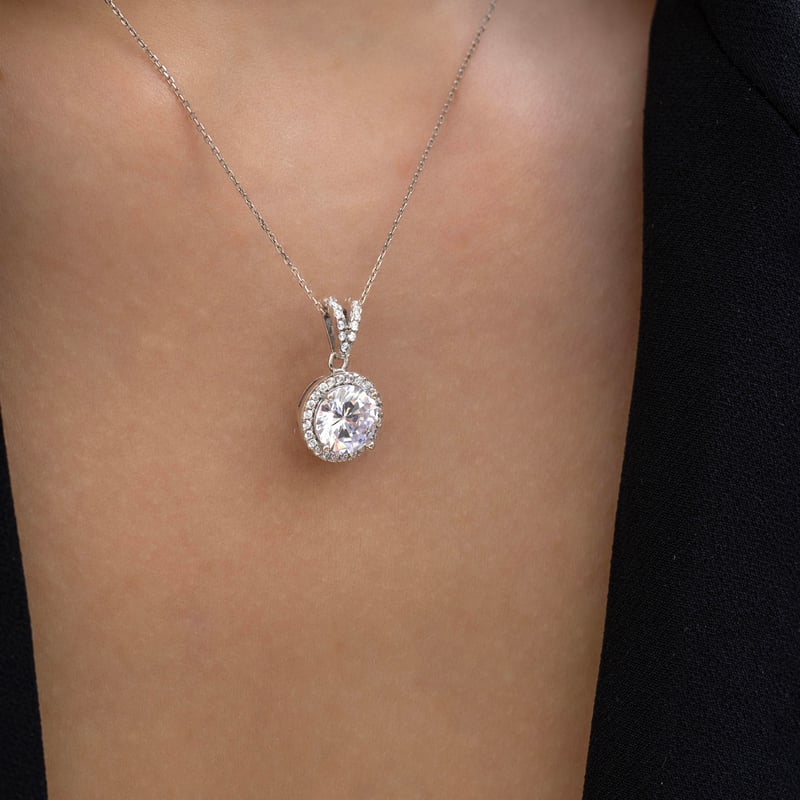 Effective Diamond Yeni 3 Karat Oval Gümüş Dörtlü Set