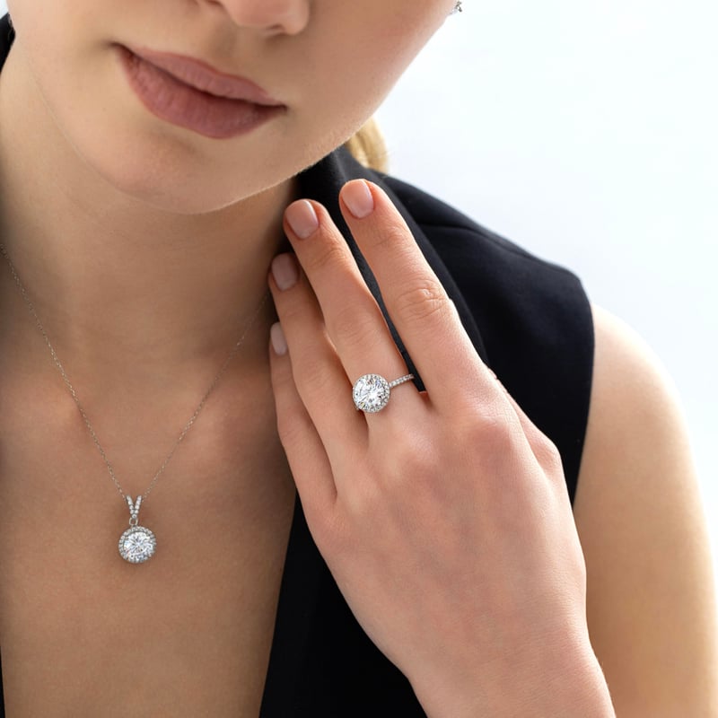 Effective Diamond Yeni 3 Karat Oval Gümüş Dörtlü Set