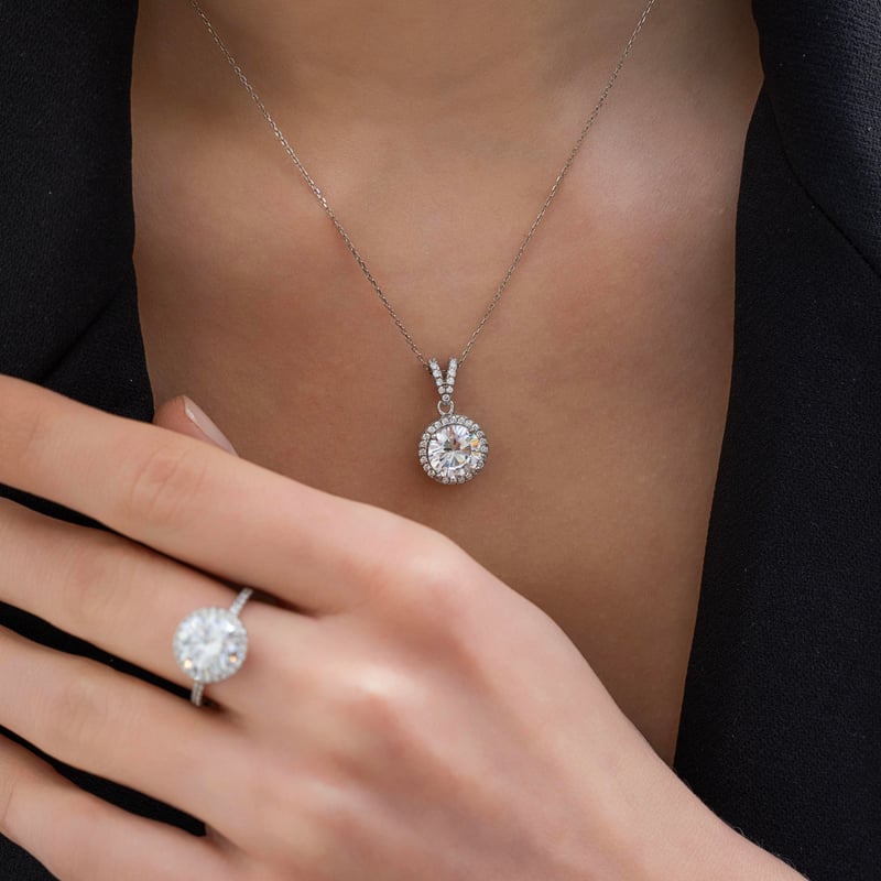 Effective Diamond Yeni 3 Karat Oval Gümüş Dörtlü Set