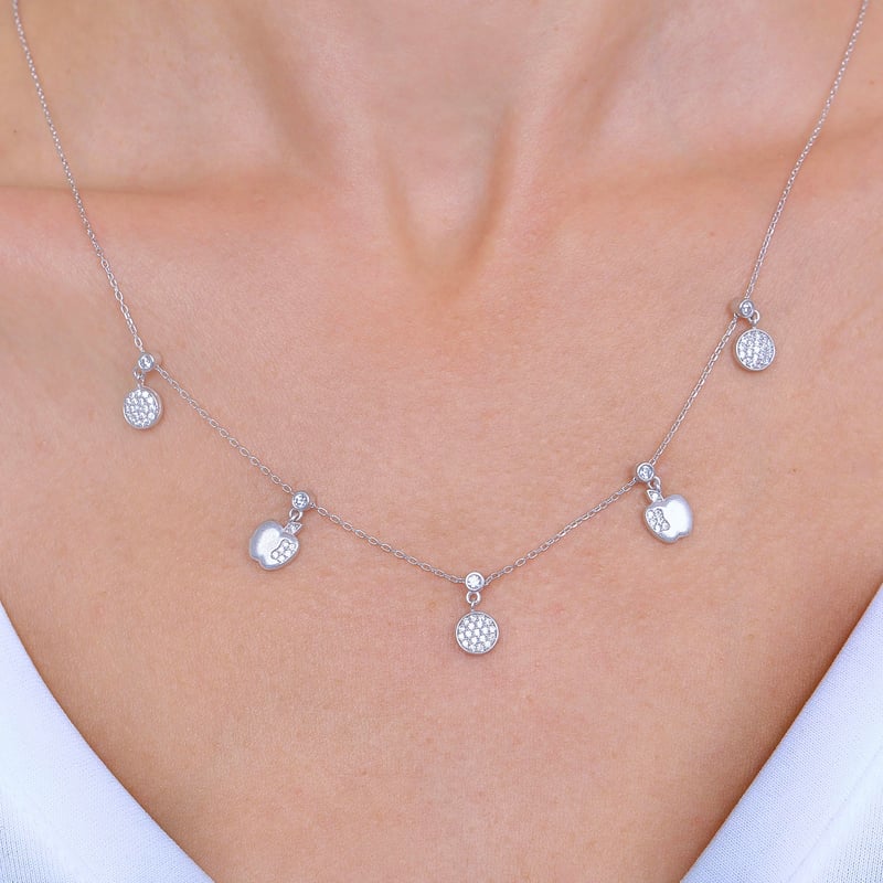 Elma Mevsimi Choker Gümüş Şans Kolye