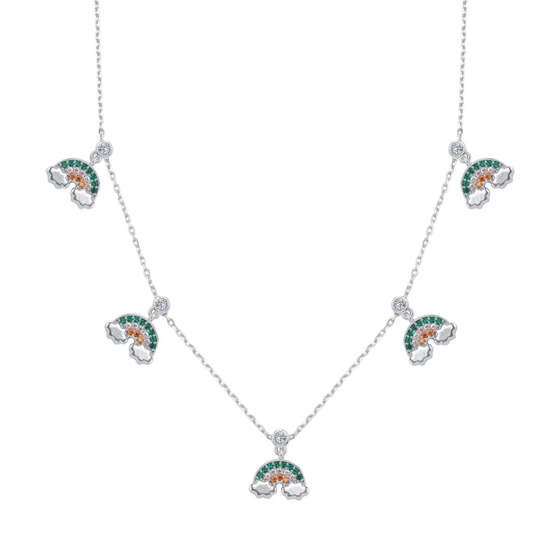 Gökkuşağı Festivali Choker Gümüş Şans Kolye